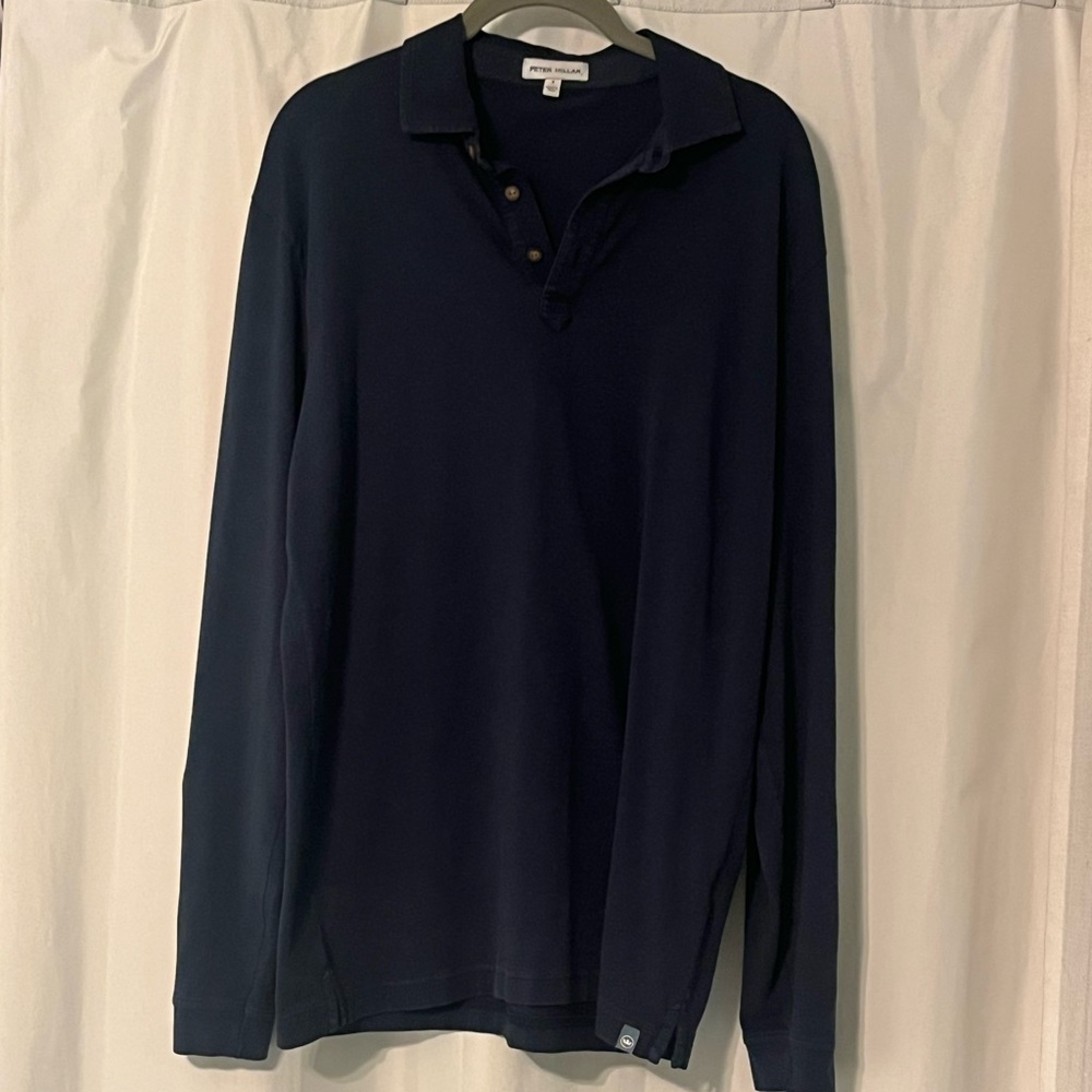 Men’s navy Peter millar long sleeve polo